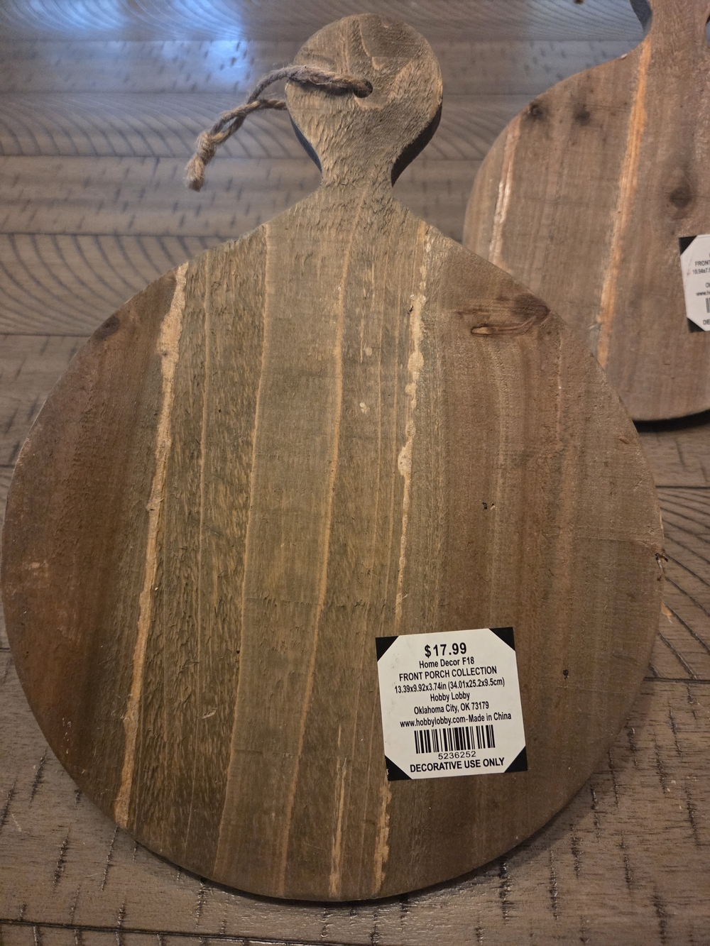 Hobby Lobby Wood and Black Metal Round Hanging Wall Trio - Picture 3 of 5